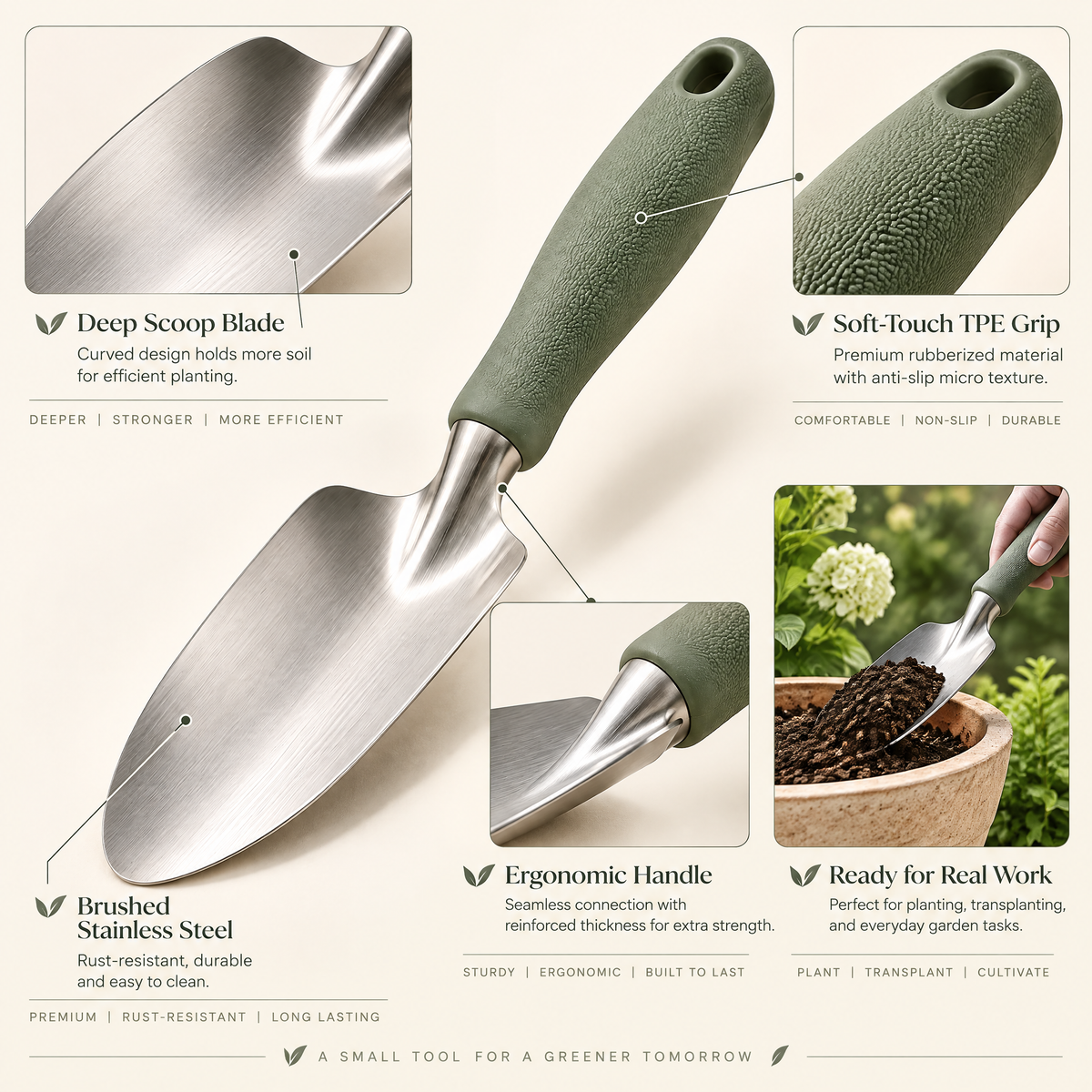 Varenmoris™ Stainless Steel Garden Hand Trowel