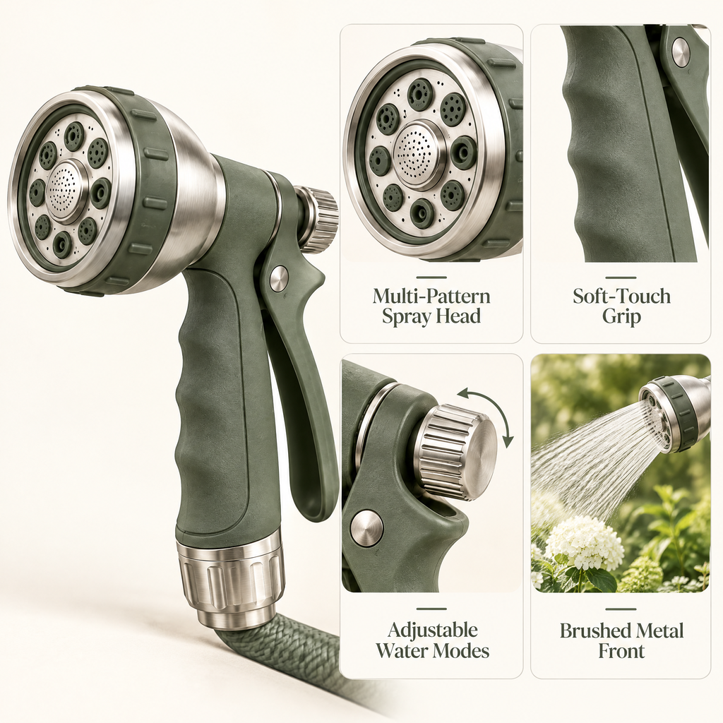 Varenmoris™ Multi-Pattern Garden Hose Spray Nozzle