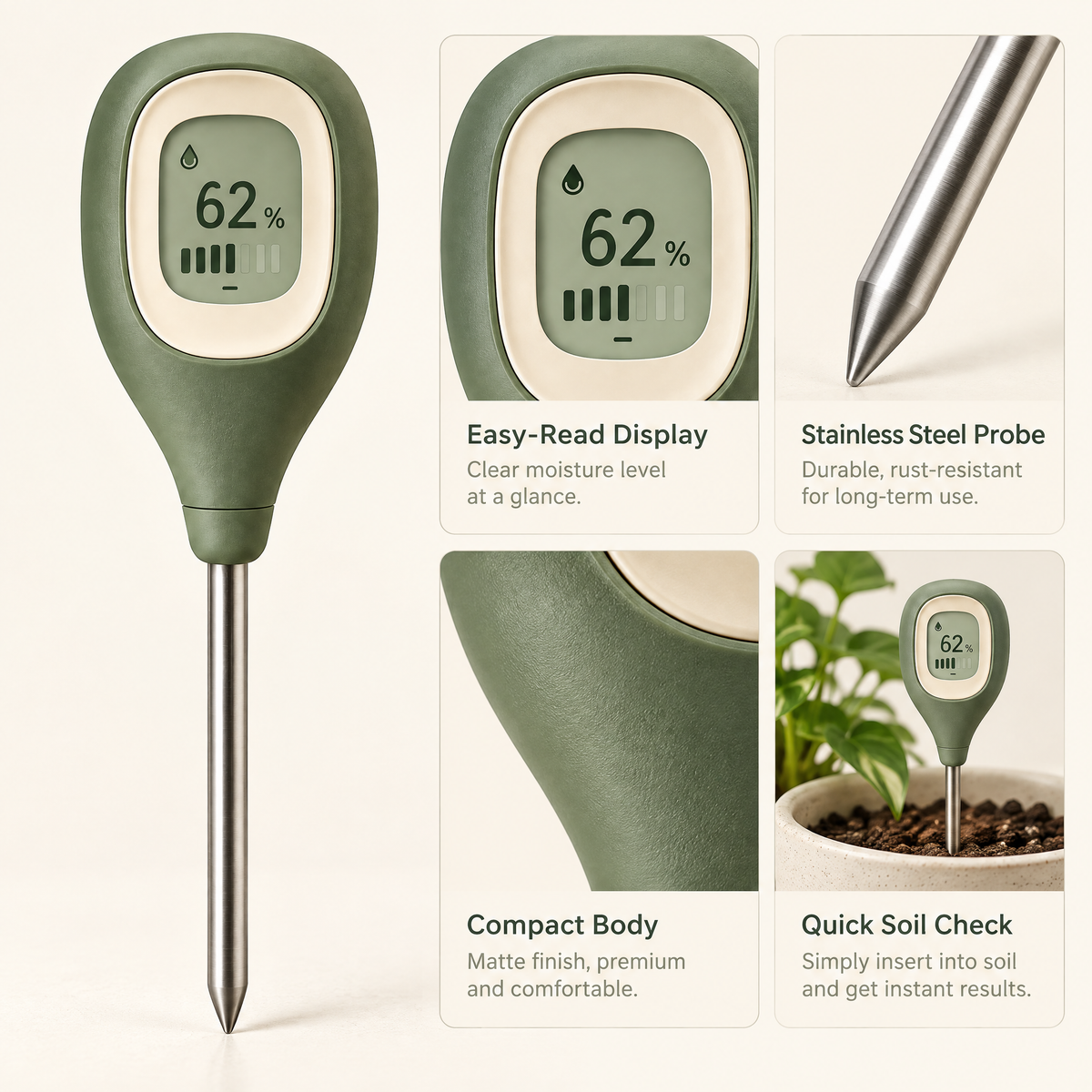 Varenmoris™ Digital Soil Moisture Meter