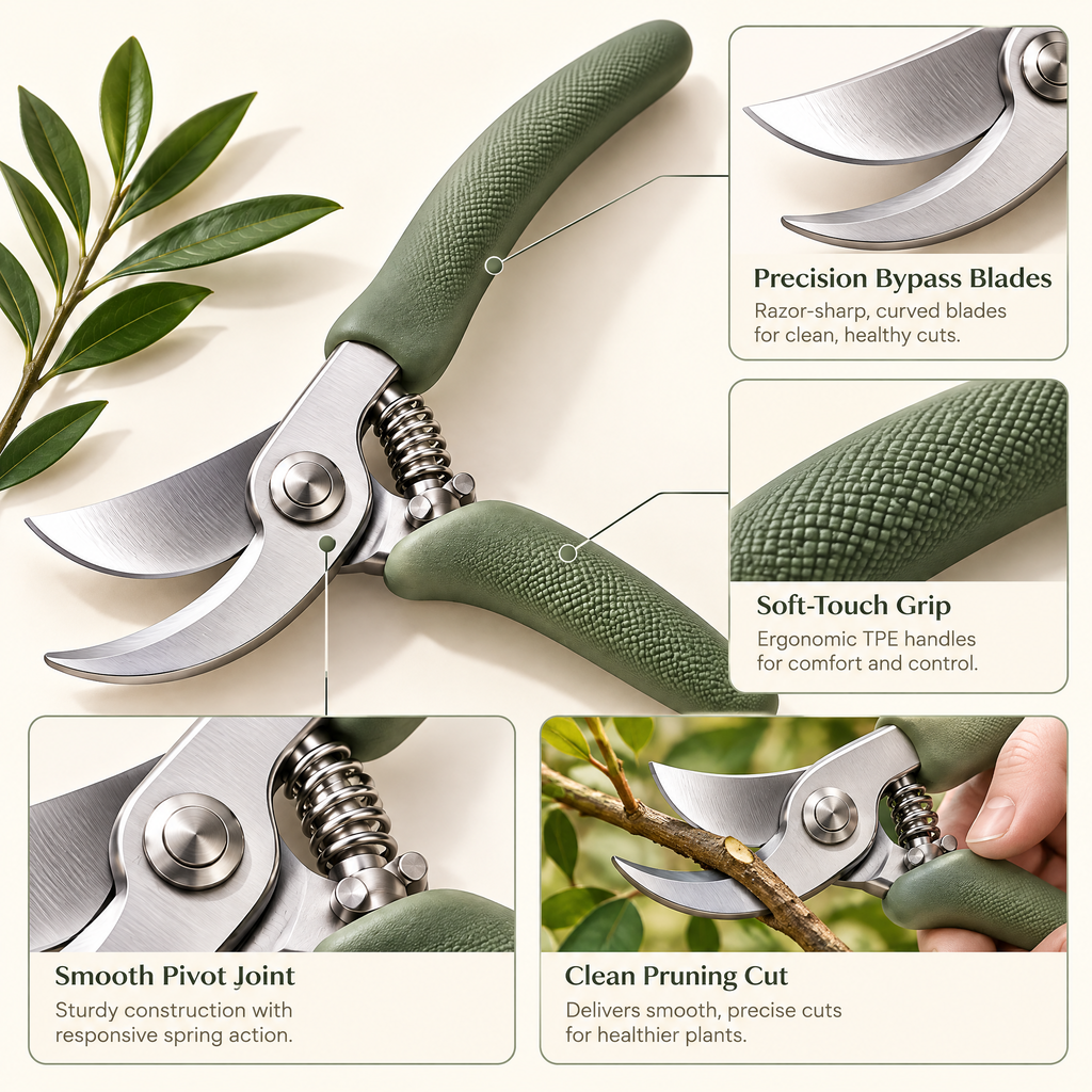 Varenmoris™ Stainless Steel Bypass Pruning Shears